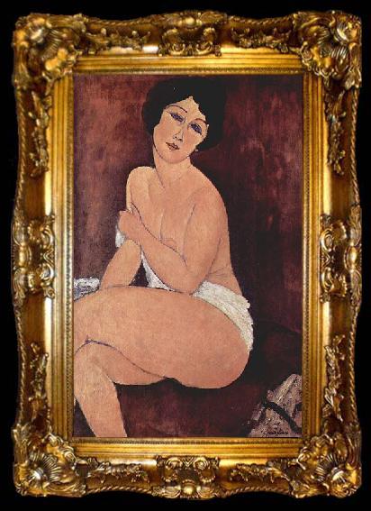 framed  Amedeo Modigliani Sitzender Akt auf einem Sofa, ta009-2